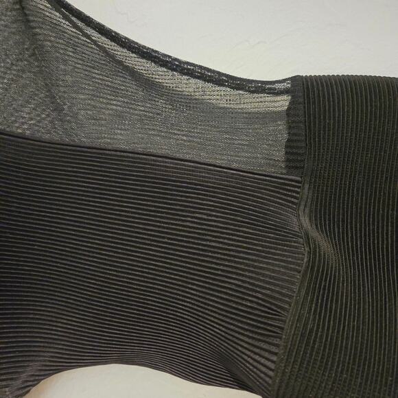 Thin Hongkoi Graphic Harajuka Style Plisse Kimono Sleeve Sheer Midi Dress - Picture 6 of 11